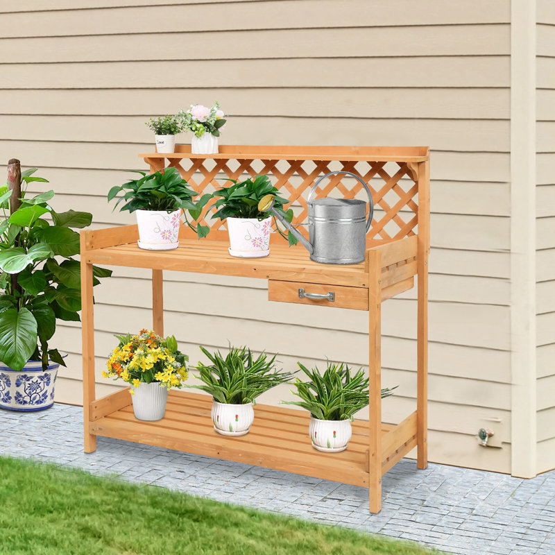 Millwood pines garden workbench potting bench with drawer wayfair